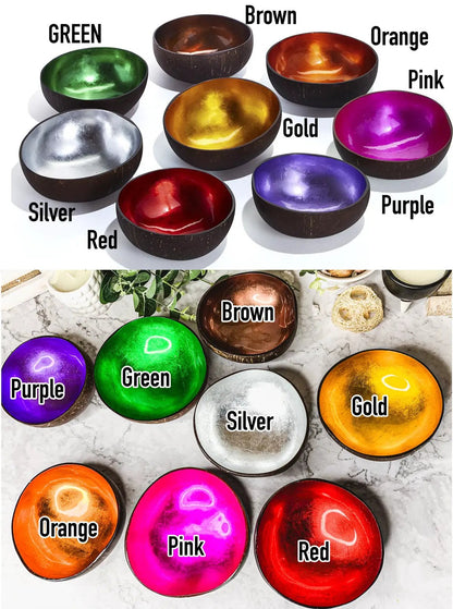 Coconut Rainbow Bowls With Gold Leaf Finish