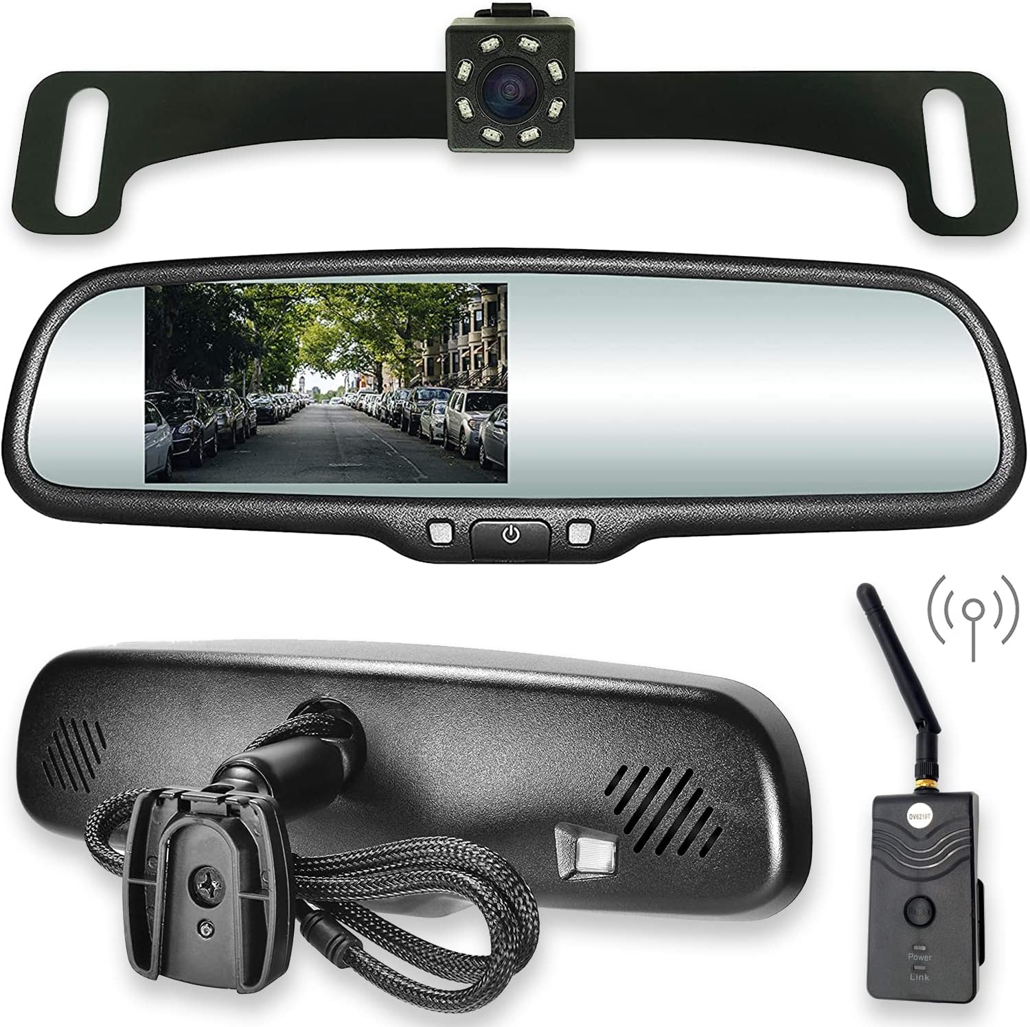 Master Tailgaters 10.5-inch rear view mirror with 4.3-inch LCD and wireless transmitter, backup camera on Tampa Home & Garden Store