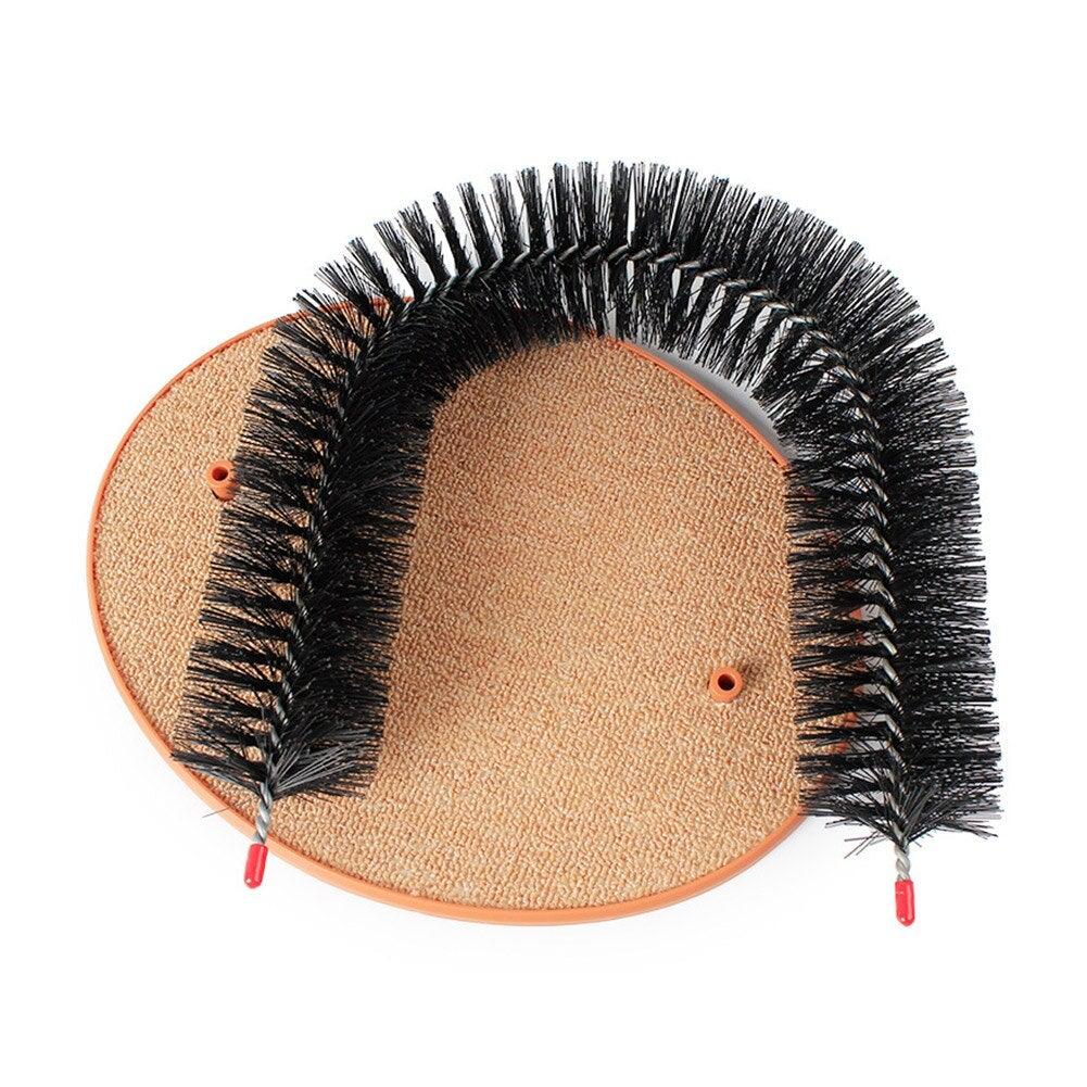 Stevvex cat massager brush with black bristles and beige base for grooming and shedding control on Tampa Home & Garden Store