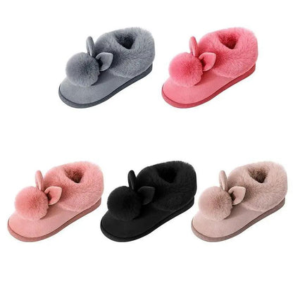 Winter Cotton Slippers With Rabbit Ear Design
