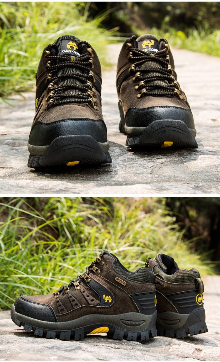 Hiking boots Stevvex men's, brown suede with black toe cap, waterproof, rugged tread on Tampa Home & Garden Store