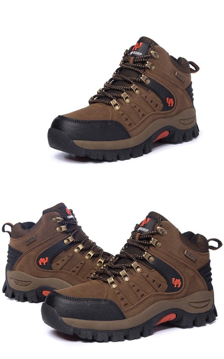 Stevvex hiking boots brown waterproof with suede upper and rugged lug sole on Tampa Home & Garden Store