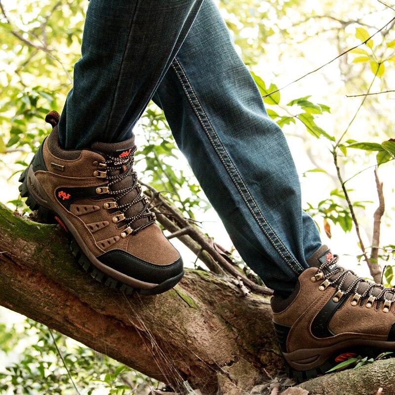 Stevvex hiking boots brown suede waterproof with rugged outsole for men on Tampa Home & Garden Store