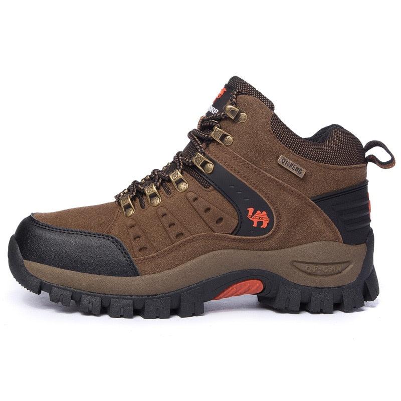 Stevvex men's brown outdoor hiking boot with waterproof upper, rugged lug sole on Tampa Home & Garden Store