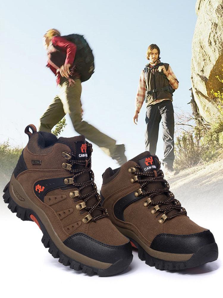 Stevvex hiking boots brown suede waterproof pair with rugged outsole on Tampa Home & Garden Store
