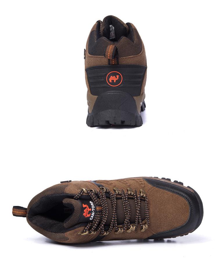 Hiking boots Stevvex brown waterproof outdoor footwear for men with rugged sole and lacing on Tampa Home & Garden Store