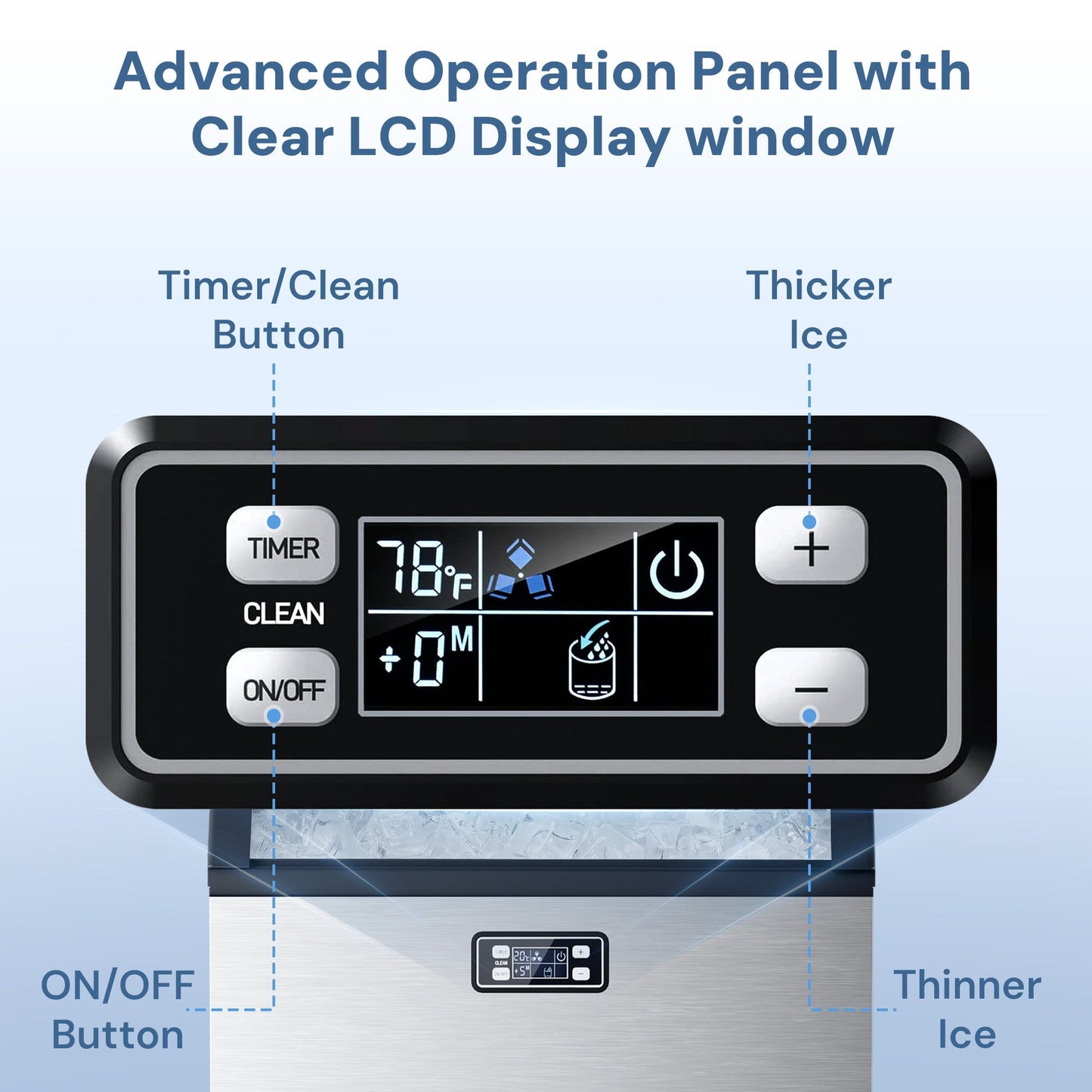 Freestanding ice maker Kismile Z5845A 265 lb capacity with digital touchscreen panel on Tampa Home & Garden Store