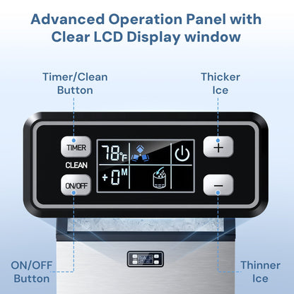 200 Lbs Freestanding Commercial Ice Maker Z5895 by Kismile with digital control panel on Tampa Home & Garden Store