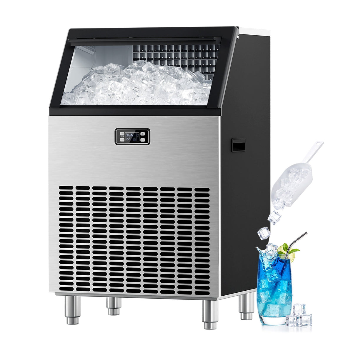 265 Lbs Freestanding Commercial Ice Maker by Kismile with stainless steel front on Tampa Home & Garden Store