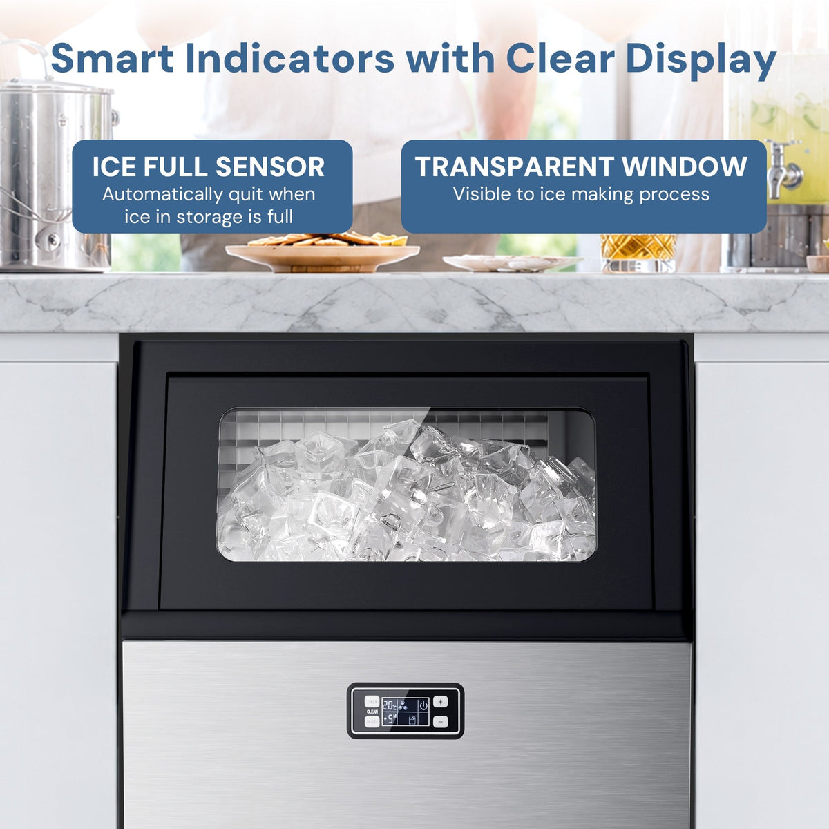 Kismile freestanding ice maker Z5845A in stainless steel with digital control on Tampa Home & Garden Store