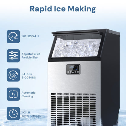 Commercial ice maker machine Kismile moon ice stainless steel body 100 Lbs/24h on Tampa Home & Garden Store