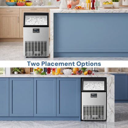 Commercial ice maker Moon Ice by Kismile, stainless steel with digital control panel, 100 Lbs/24h on Tampa Home & Garden Store