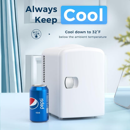 Réfrigérateur compact, mini-frigo portable, soins de la peau, capacité 4 L/6 canettes F3404 