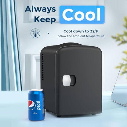 Réfrigérateur compact, mini-frigo portable, soins de la peau, capacité 4 L/6 canettes F3404 