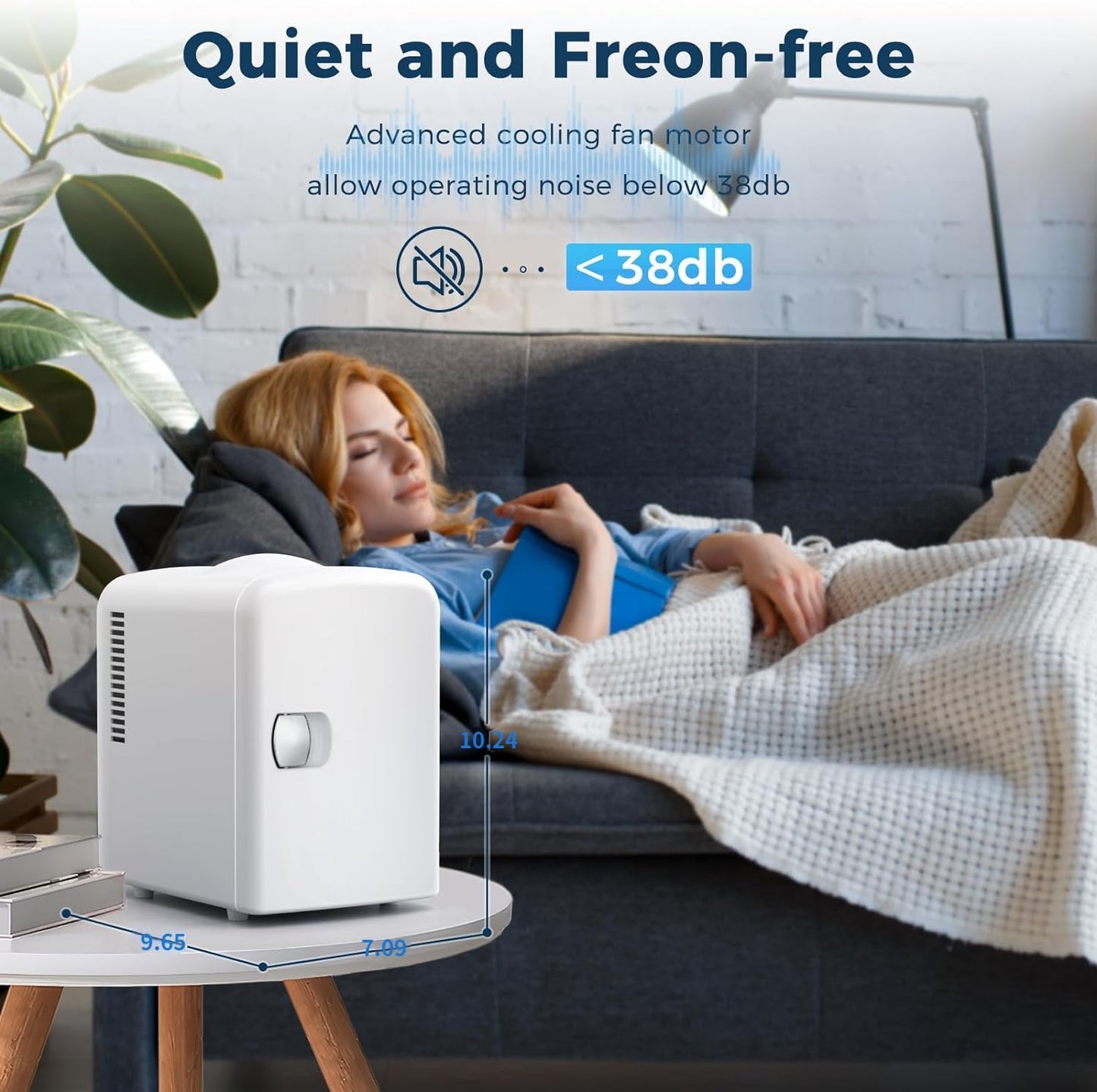 Réfrigérateur compact, mini-frigo portable, soins de la peau, capacité 4 L/6 canettes F3404 