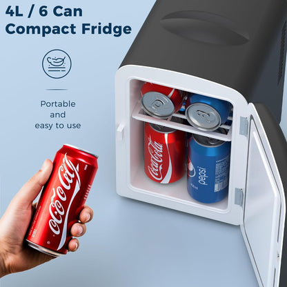 Réfrigérateur compact, mini-frigo portable, soins de la peau, capacité 4 L/6 canettes F3404 