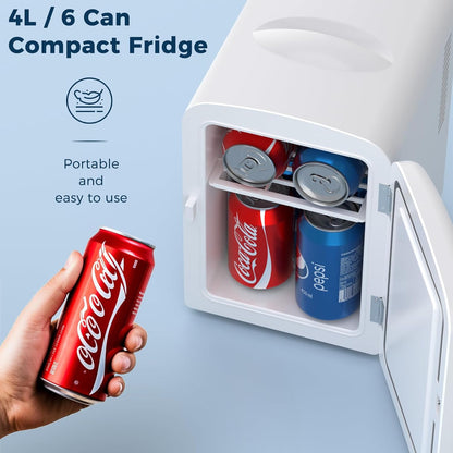 Réfrigérateur compact, mini-frigo portable, soins de la peau, capacité 4 L/6 canettes F3404 
