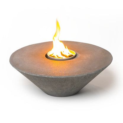 Concrete cone fire pit City Bonfires, gray concrete outdoor patio fire feature on Tampa Home & Garden Store