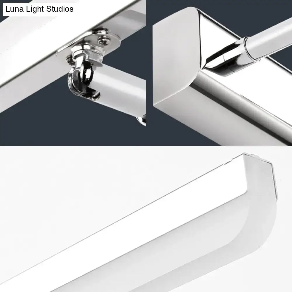 Contemporary acrylic chrome sconce LED vanity light, chrome finish on Tampa Home & Garden Store