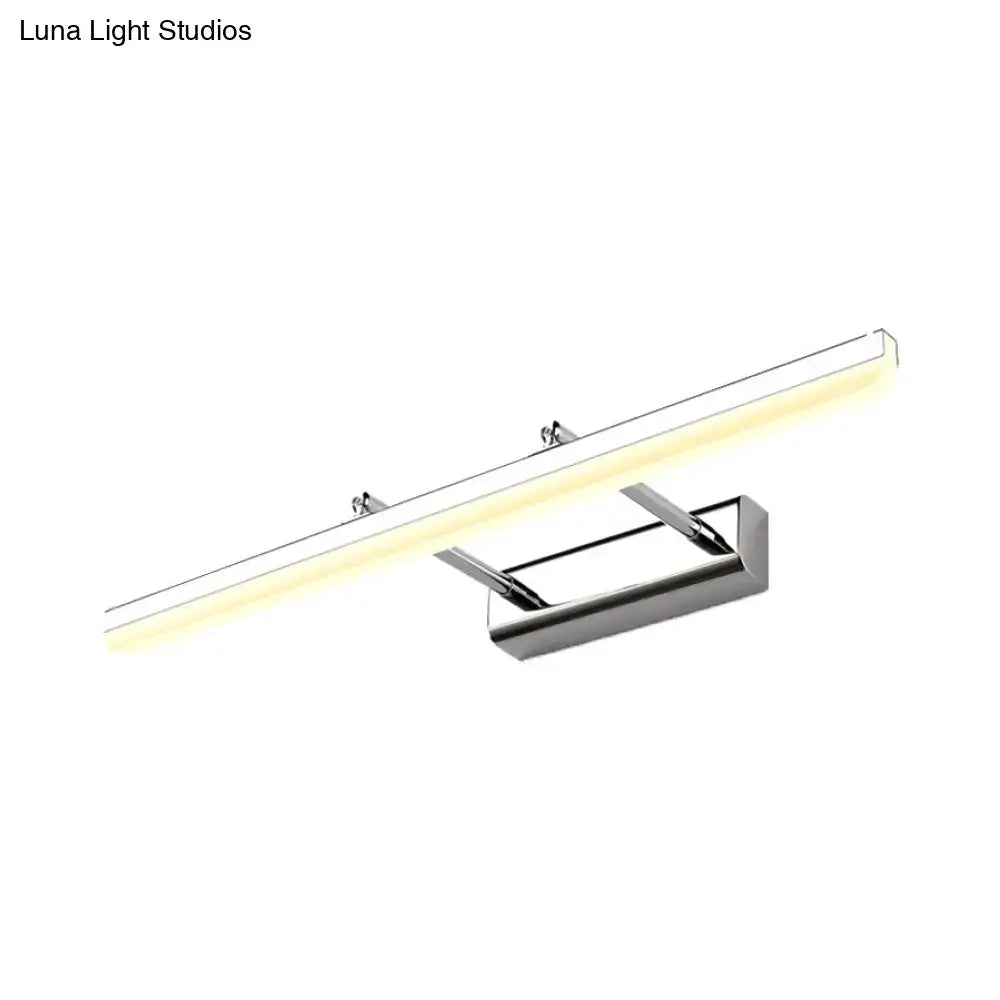 Contemporary acrylic chrome LED bathroom vanity light wall sconce with frosted diffuser on Tampa Home & Garden Store