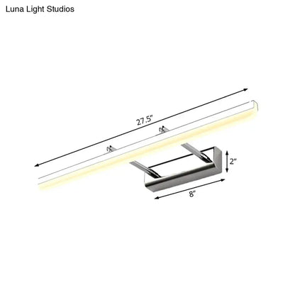 Contemporary acrylic chrome LED bathroom vanity light wall sconce, 27.5in long, Decorbites on Tampa Home & Garden Store