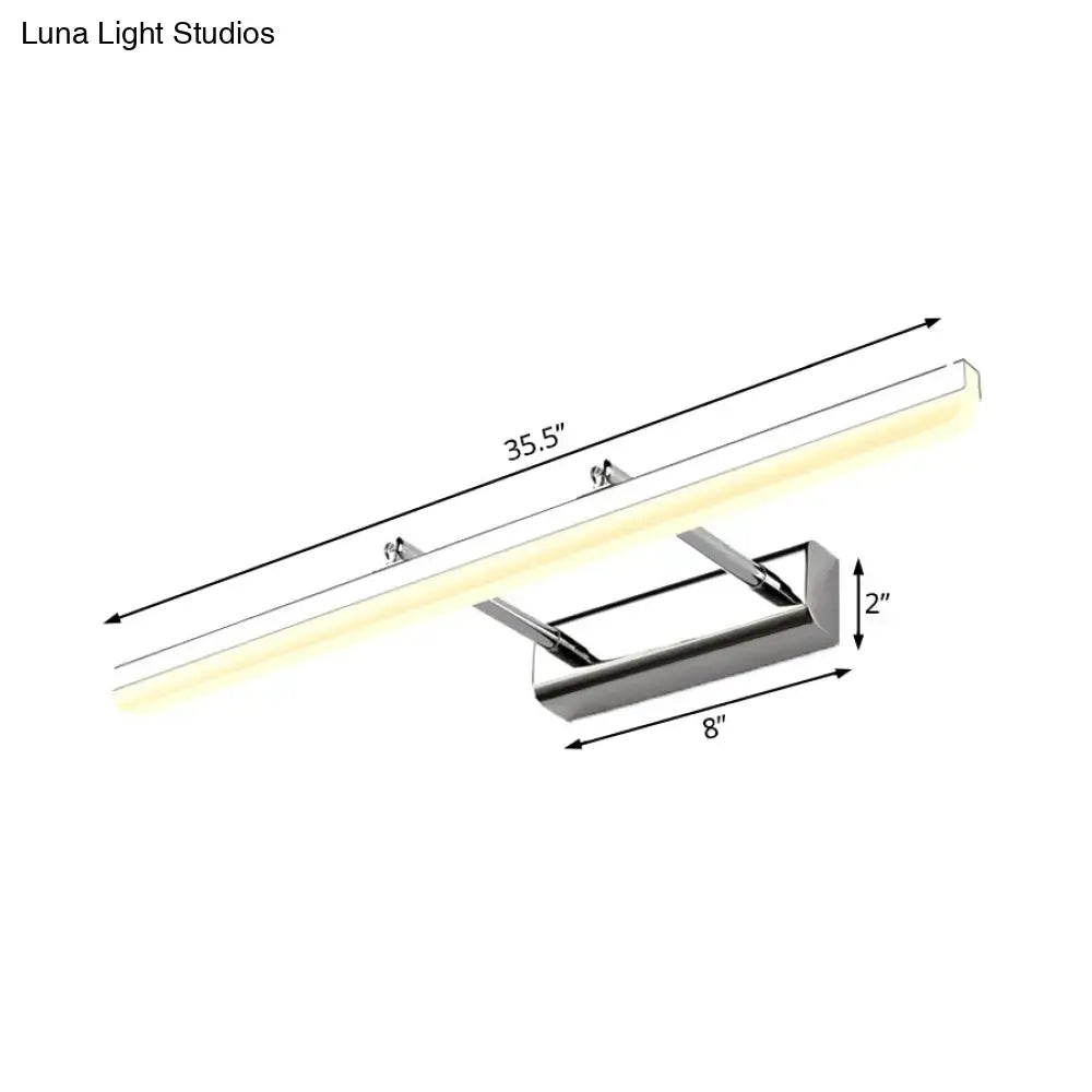 Decorbites contemporary acrylic chrome bathroom LED vanity light wall sconce, 35.5in long on Tampa Home & Garden Store