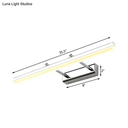 Decorbites contemporary acrylic chrome bathroom LED vanity light wall sconce, 35.5in long on Tampa Home & Garden Store