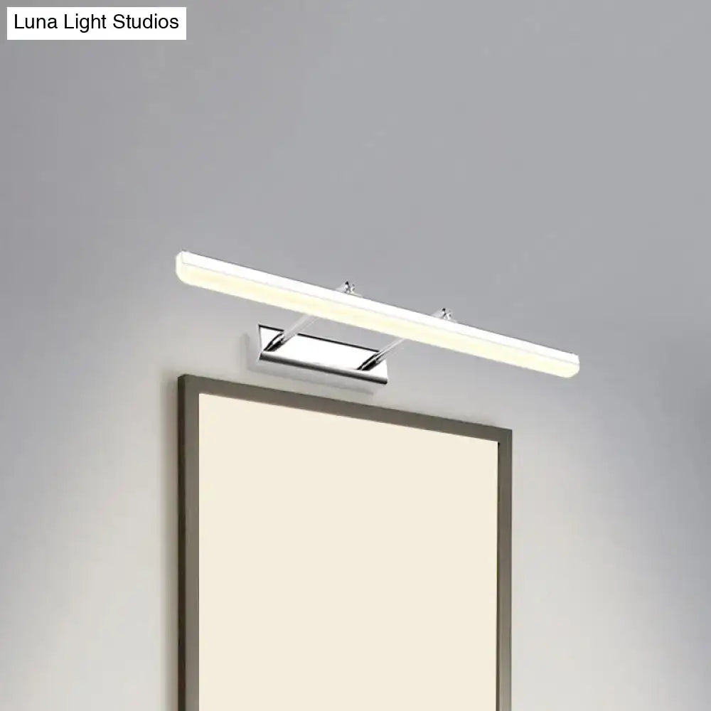 Contemporary acrylic chrome wall sconce LED bathroom vanity light by Decorbites over mirror on Tampa Home & Garden Store