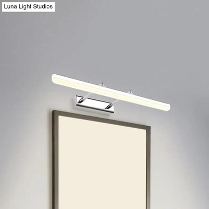 Contemporary acrylic chrome wall sconce LED bathroom vanity light by Decorbites over mirror on Tampa Home & Garden Store