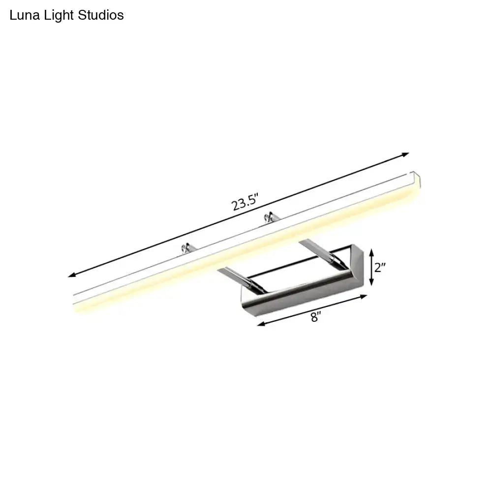 Contemporary acrylic chrome wall sconce vanity light with LED, 23.5 in long on Tampa Home & Garden Store