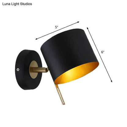 Black Gold Drum Sconce by Decorbites, black drum shade with gold interior, wall mount on Tampa Home & Garden Store