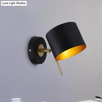 Black gold drum sconce with black exterior and gold interior, wall-mounted by Decorbites on Tampa Home & Garden Store