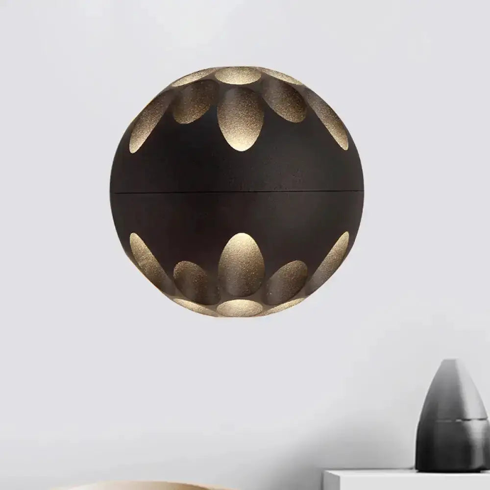Contemporary Black and Gold Spherical LED Lamp