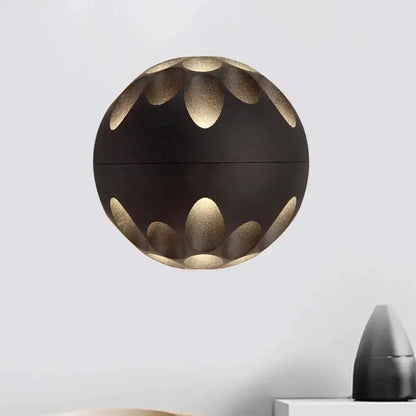 Contemporary Black and Gold Spherical LED Lamp