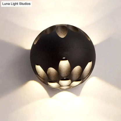 Contemporary Black and Gold Spherical LED Lamp