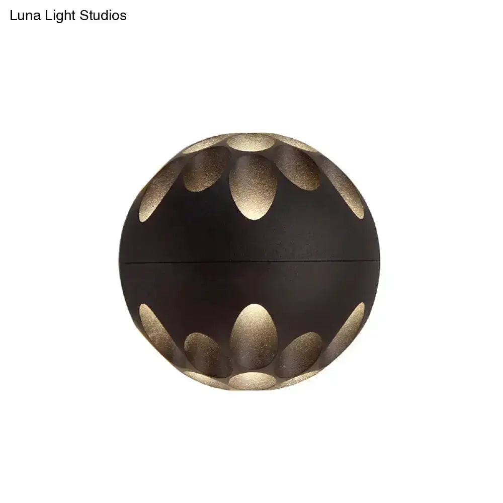 Contemporary Black and Gold Spherical LED Lamp
