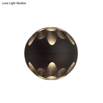 Contemporary Black and Gold Spherical LED Lamp