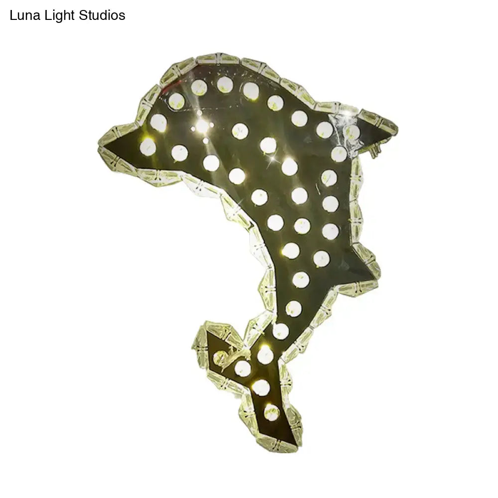 Black White Prism Sconce shaped like Florida with body, white bulbs and crystal border on Tampa Home & Garden Store