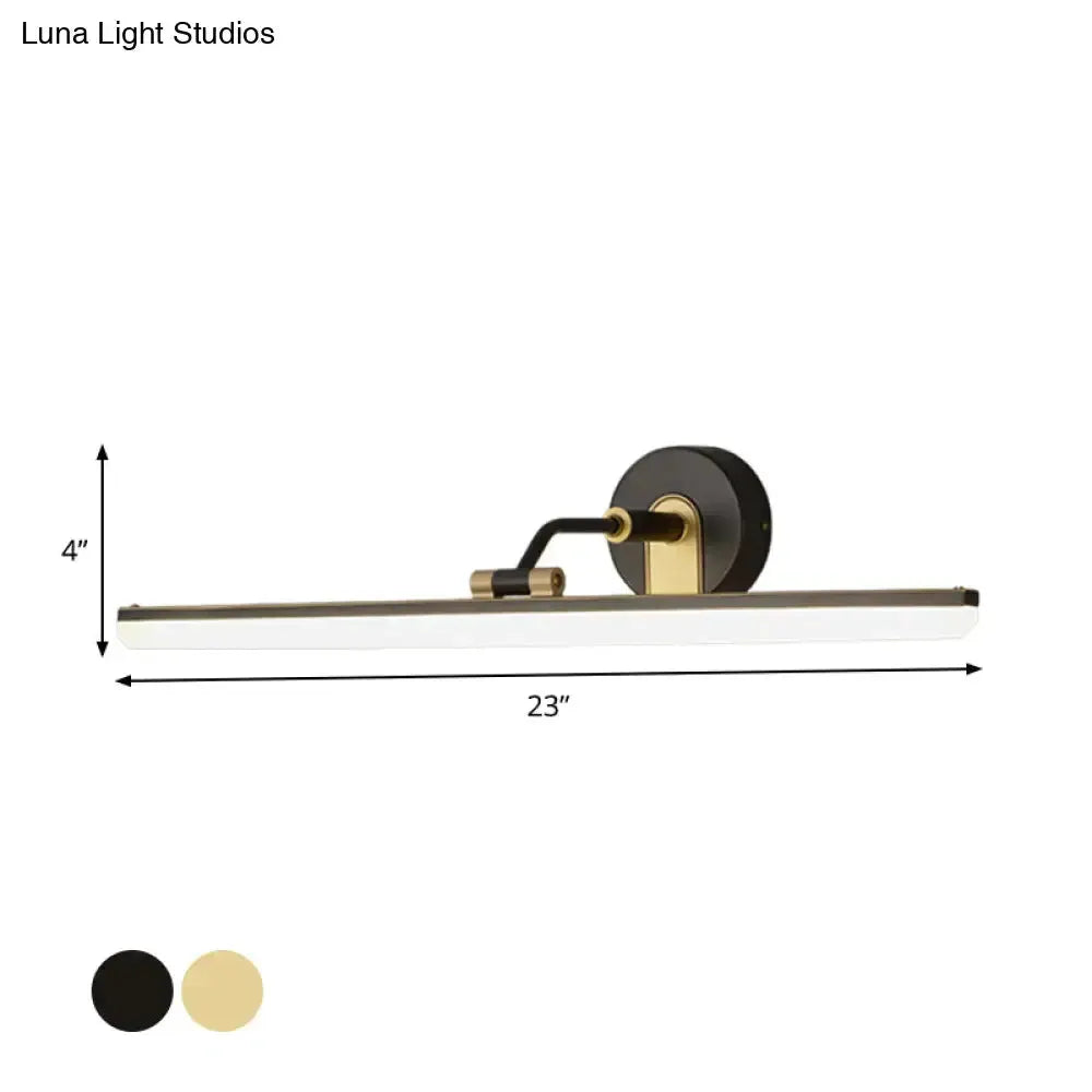 Contemporary Black and Brass Vanity Bar Light