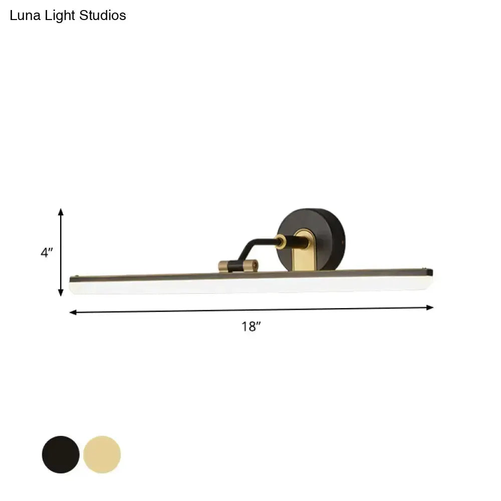 Contemporary Black and Brass Vanity Bar Light