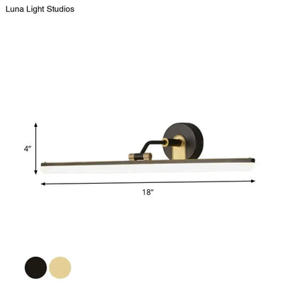 Contemporary Black and Brass Vanity Bar Light