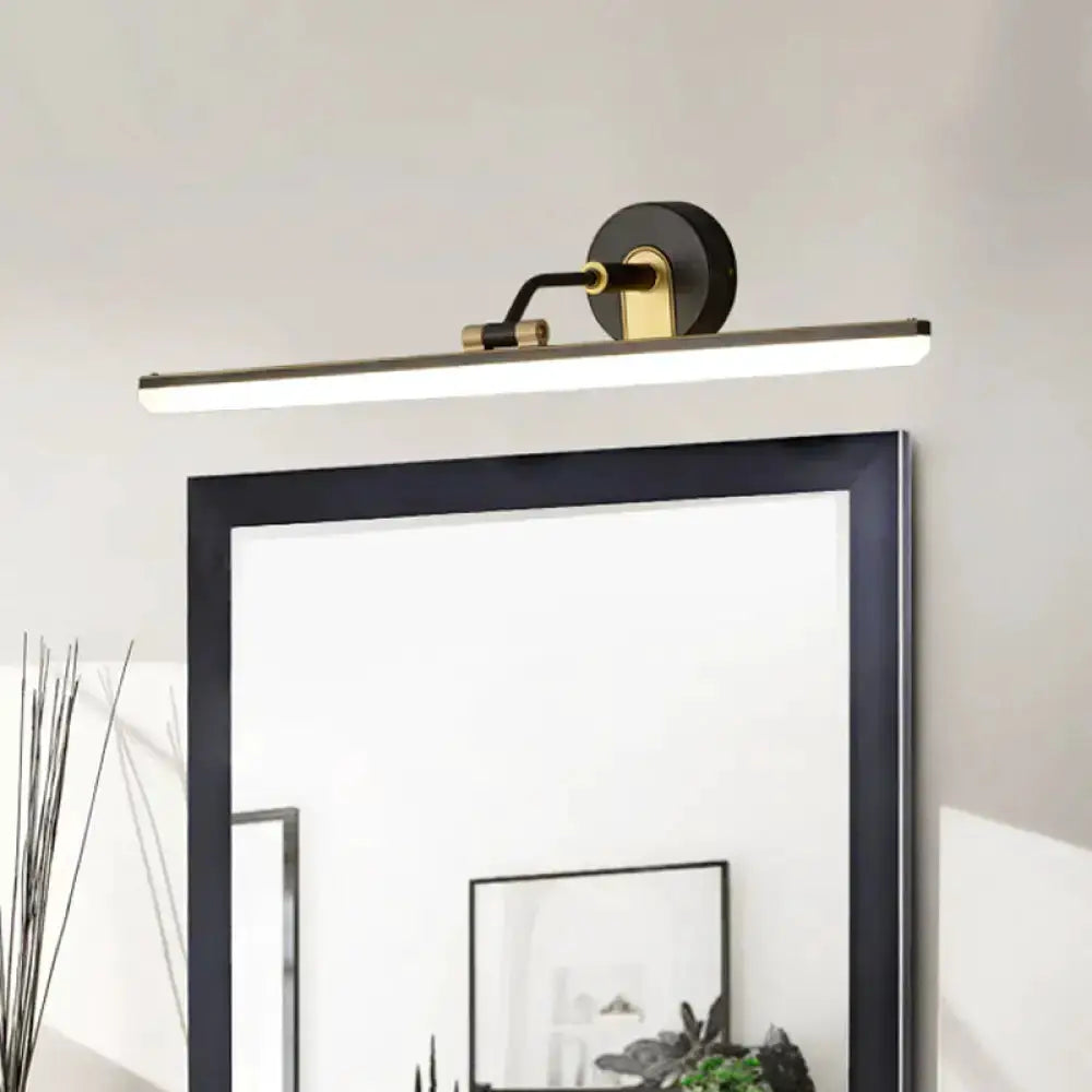 Contemporary Black and Brass Vanity Bar Light