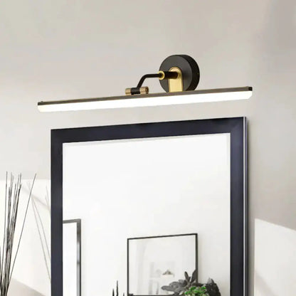 Contemporary Black and Brass Vanity Bar Light