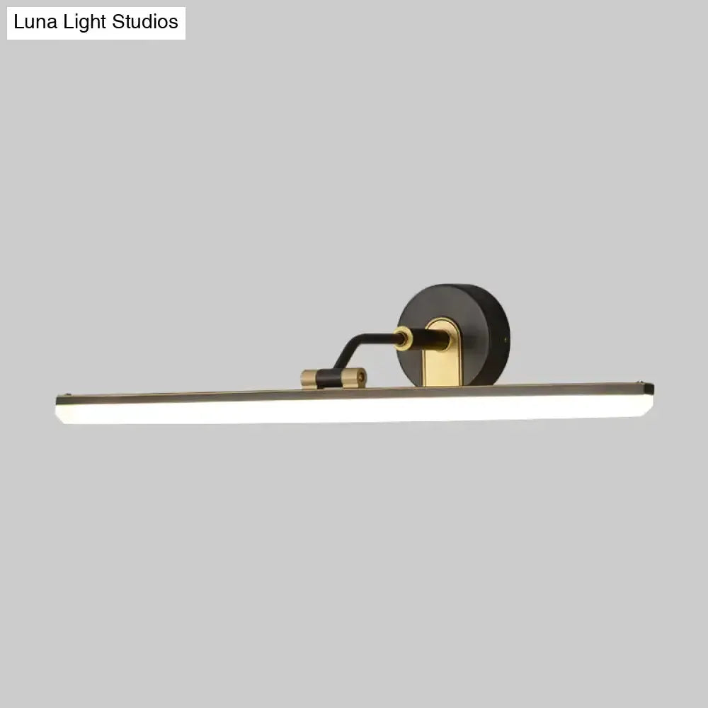 Contemporary Black and Brass Vanity Bar Light