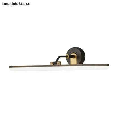 Contemporary Black and Brass Vanity Bar Light