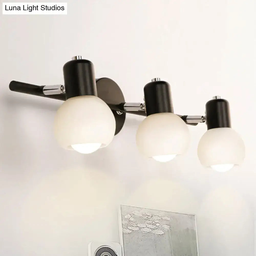 Black Chrome Globe Sconce by Decorbites, three frosted glass globes on Tampa Home & Garden Store