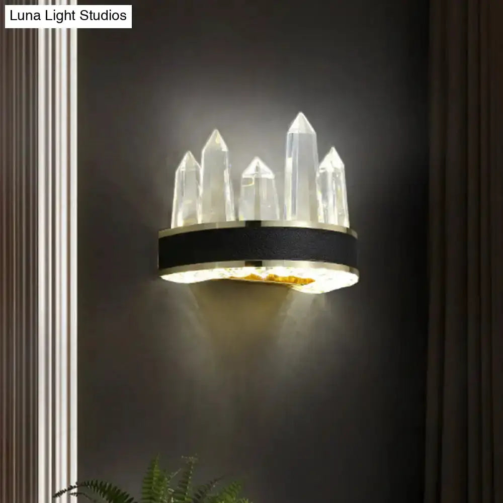 Contemporary black and gold crystal wall sconce with crystal towers Decorbites on Tampa Home & Garden Store