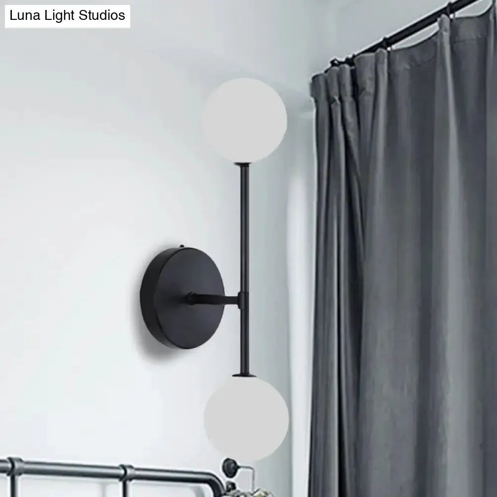 Contemporary Black and Gold Dual Ball Wall Lamp