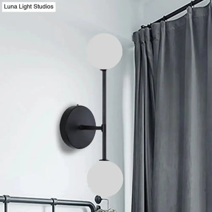 Contemporary Black and Gold Dual Ball Wall Lamp
