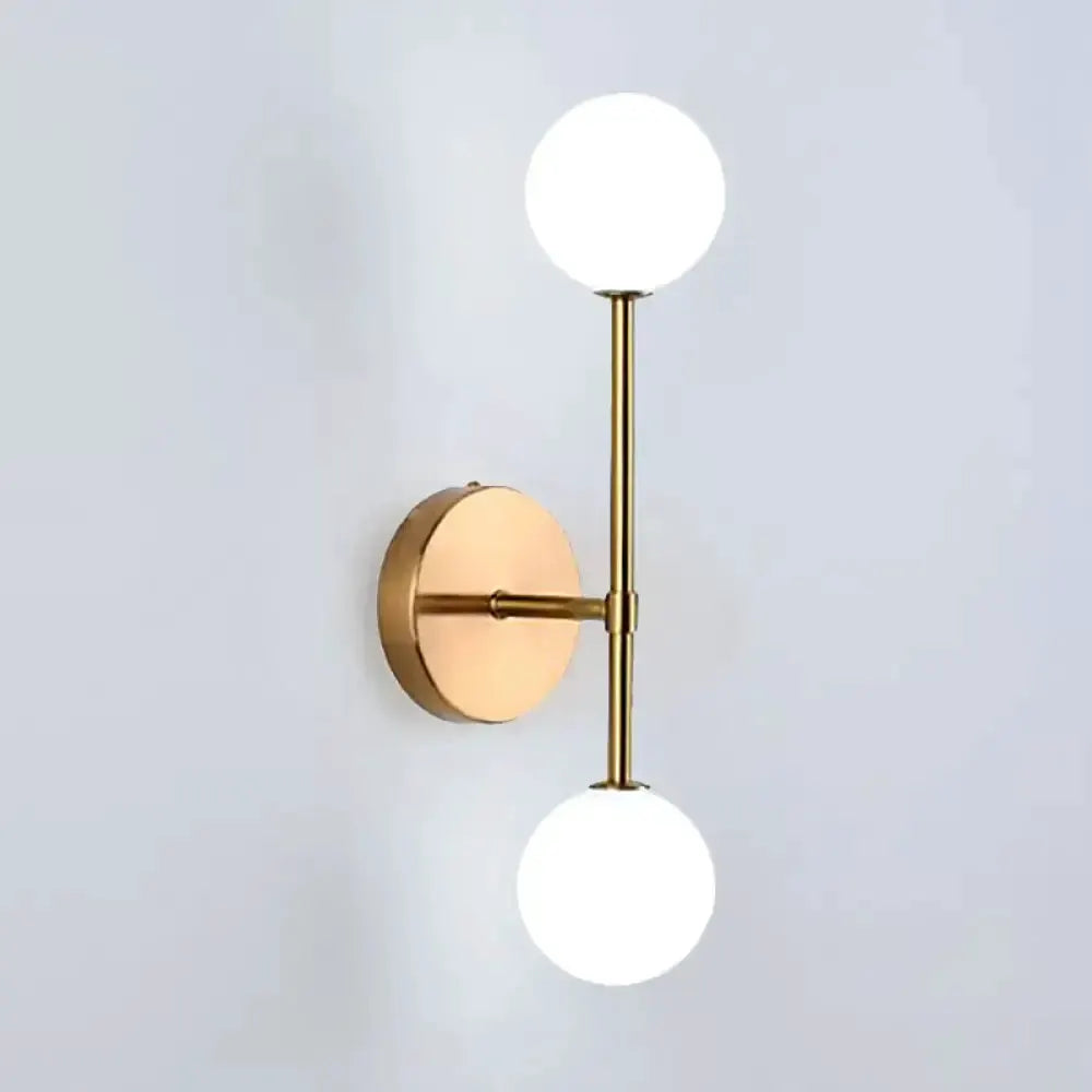 Contemporary Black and Gold Dual Ball Wall Lamp